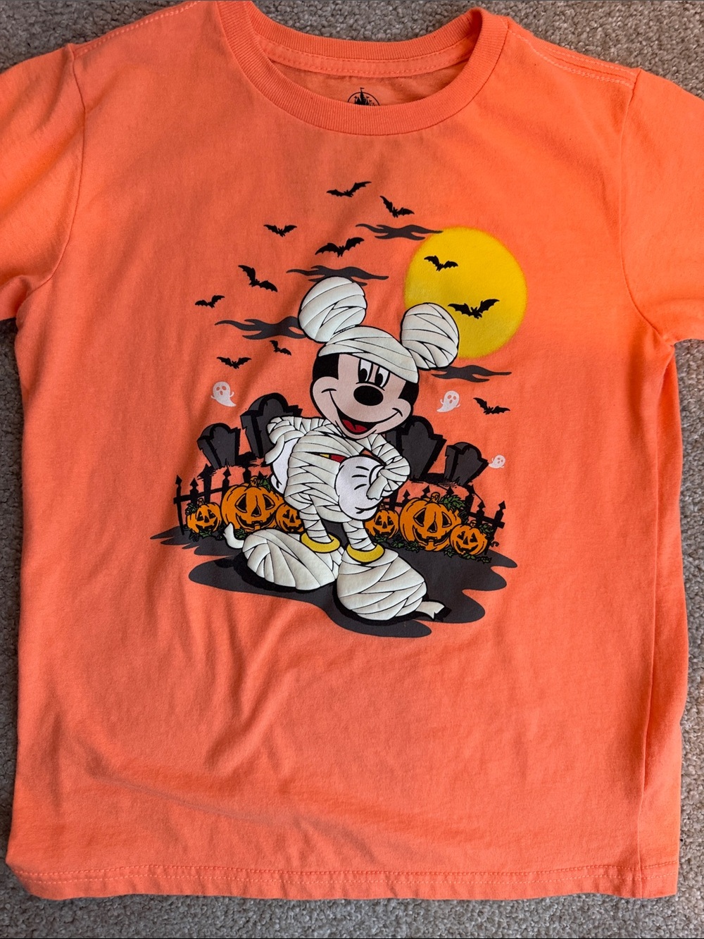 Disney Orange Mickey Mouse Mummy Halloween Tee